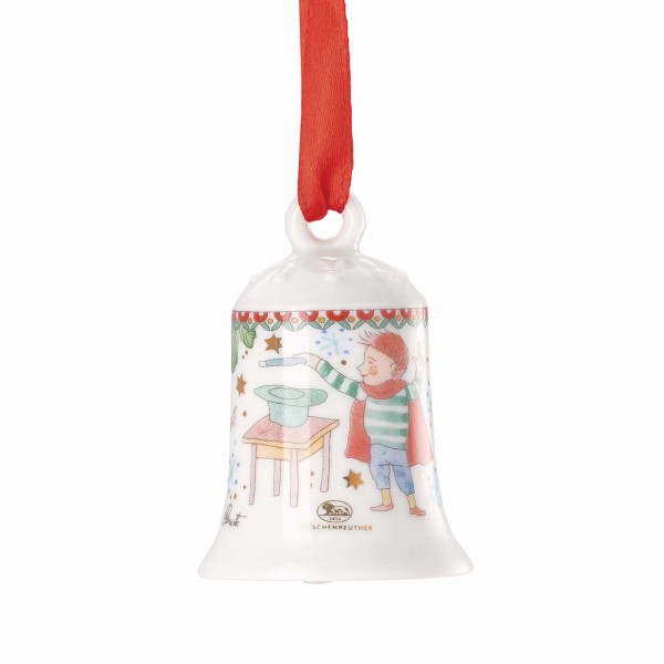 Hutschenreuther Sammelkollektion 25 Weihnachtsspiele Porzellan-Miniglocke 5cm - Zauberaufführung