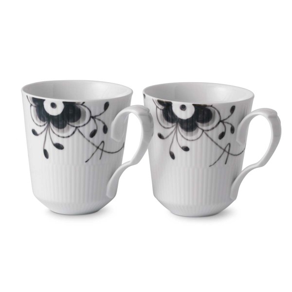 Royal Copenhagen Black Fluted Mega 1027461 Becher mit Henkel 0,38l Set 2tlg.