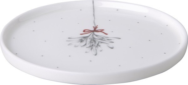 Ihr Pure Mistletoe Black BOT1117007 Bone China Teller 14cm