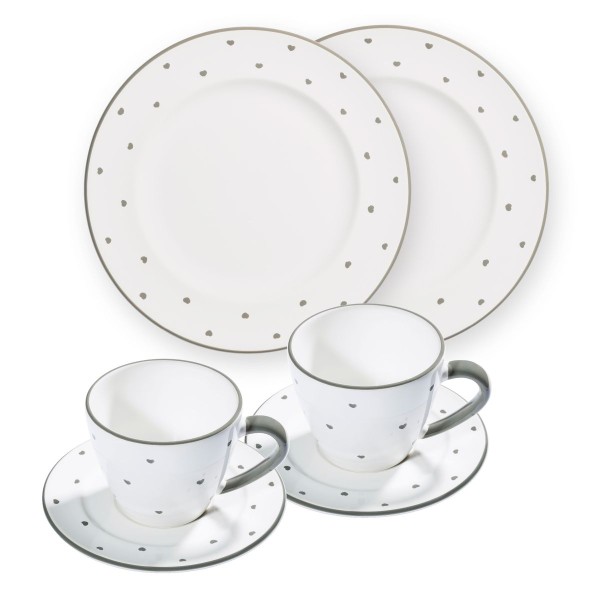 Gmundner Herzerl Grau 0013STSG06SET Frühstück für 2 Gourmet