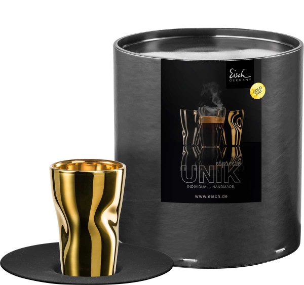 Eisch Unik 180104 Espresso Set 132/85 Gold / Schwarz