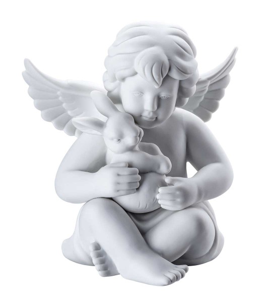 Rosenthal Engel gross Weiss matt mit Hase 14 cm (Auslauf zum 31.12.24)