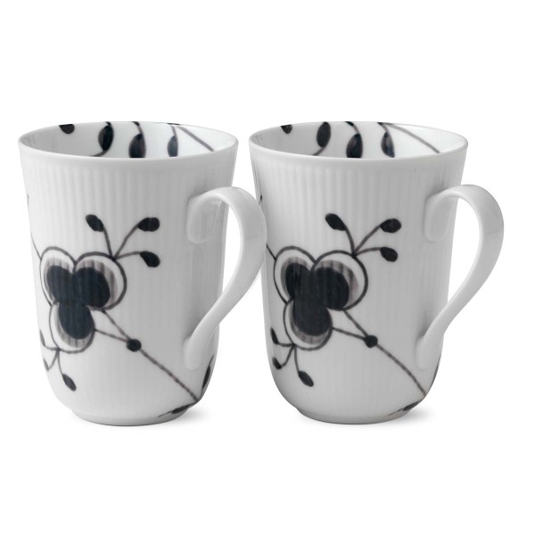 Royal Copenhagen Black Fluted Mega 1017459 Becher mit Henkel 0,36l Set 2tlg.