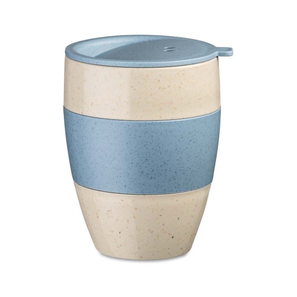 Koziol AROMA TO GO 2.0 7589275 Thermobecher mit Deckel 400ml - Nature Flower Blue