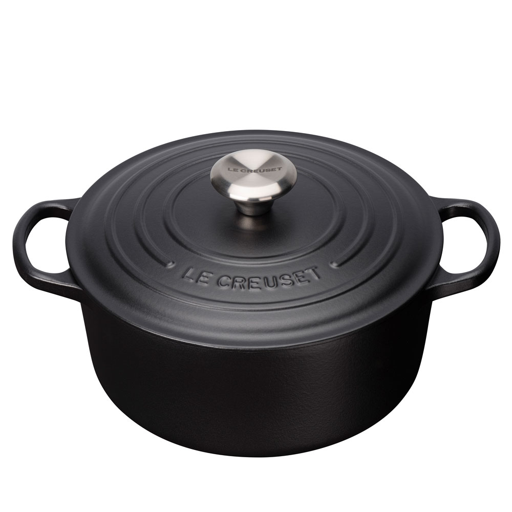Le Creuset Kochgeschirr aus Gusseisen Bräter Rund signature 26 cm Schwarz | Schäfer - Küche und ...