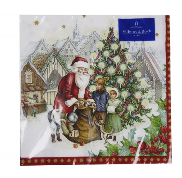 Villeroy &amp; Boch Weihnachtsservietten Toy&#039;s Christmas Market Lunch-Servietten 3-lagig (20 Stk.) 33x33