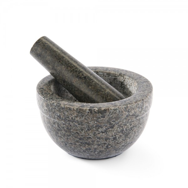 Rösle Gewürze Granit Mörser Ø 14 cm mit Stößel / schwarz grau