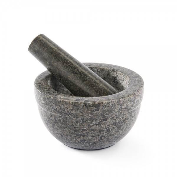 Rösle Gewürze 12978 Granit Mörser Ø 14 cm mit Stößel / schwarz grau