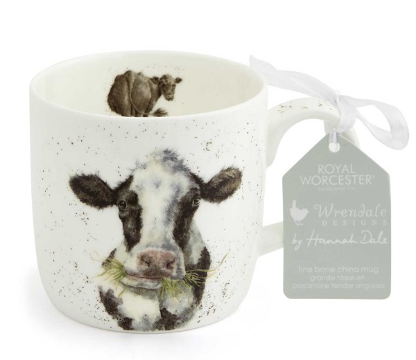 Royal Worcester Wrendale Designs Mooo (Cow) Becher mit Henkel 0,31 l MMQK5629-XT