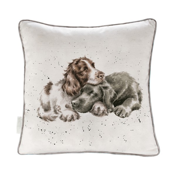 Wrendale Kissen CU030 &quot;Growing old together&quot; - Hundewelpen - quadratisch - 40cm