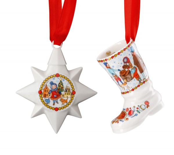 Hutschenreuther Weihnachtsmarkt (Sammelthema 2019) Set Ministern/-stiefel Weihnachtsmarkt (Auslaufar