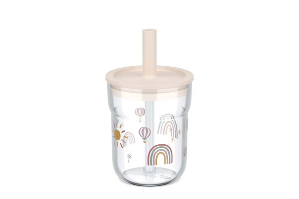 Mepal Mio - Sunshine &amp; Rainbow 108023065245 Kinder-Trinkglas 250ml Mit Trinkhalm