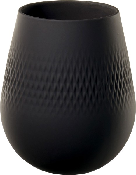 Villeroy &amp; Boch Manufacture Collier 1016825514 noir Vase Carré klein, Durchmesser 12,5 cm, Höhe 14,