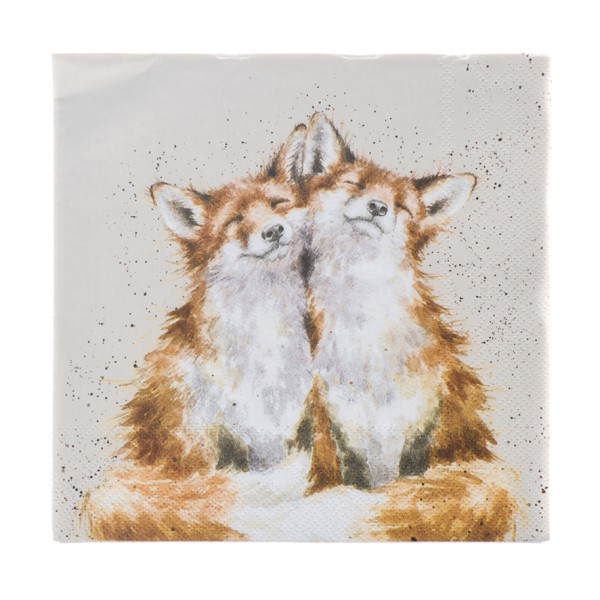 Wrendale Servietten K026 &quot;Contenment&quot; - Fuchs - Lunch Servietten 33x33cm