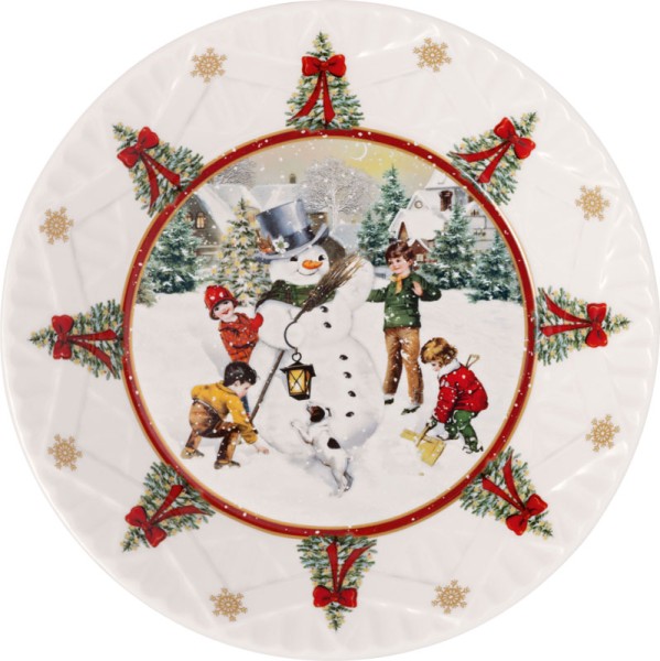 Villeroy &amp; Boch Toy&#039;s Fantasy 14-8332-3660 Schale groß, Schneemann bauen 25 x 25 cm, 430 ml