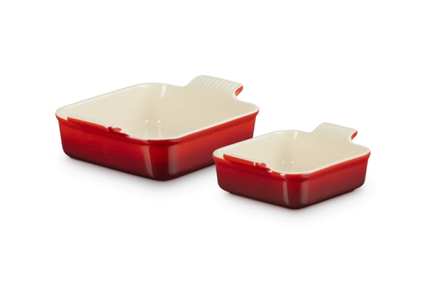 Le Creuset Poterie 69094000600006 Auflaufform Tradition 13/20 cm quadratisch - Kirschrot