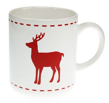 Friesland Happymix Winterzauber Becher mit Henkel Hirsch weiß 0,28 l