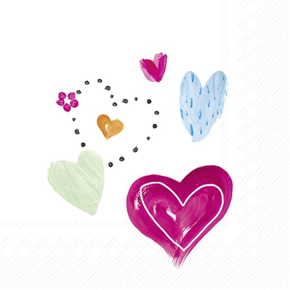 IHR Joyful Love Pink C1109955 Cocktail-Servietten 25 x 25 cm