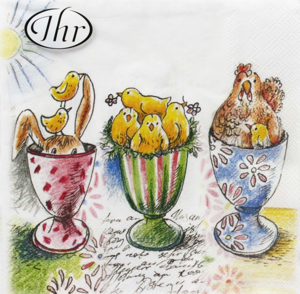 Ihr Easter Eggcups L 731300 20 Lunch-Servietten 33 x 33 cm
