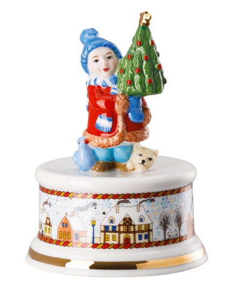 Hutschenreuther Weihnachten Spieluhr klein Weihnachtsmarkt 2019 Höhe 13 cm / 9 cm