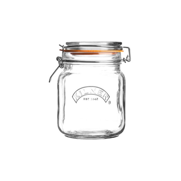 Kilner Einkochglas 0025.511 Quadratisches Bügelverschluss Glas, 1l