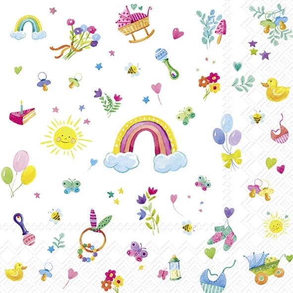 IHR Wreath For A Baby C1046500 Cocktail-Servietten 25 x 25 cm