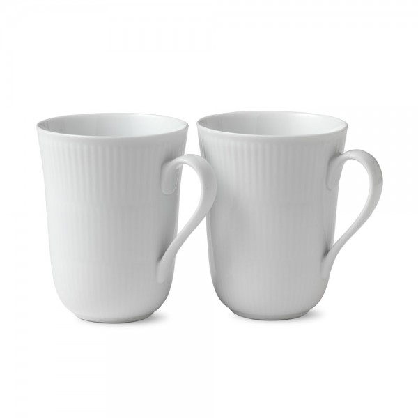 Royal Copenhagen White Fluted Becher mit Henkel 33cl, 2pcs