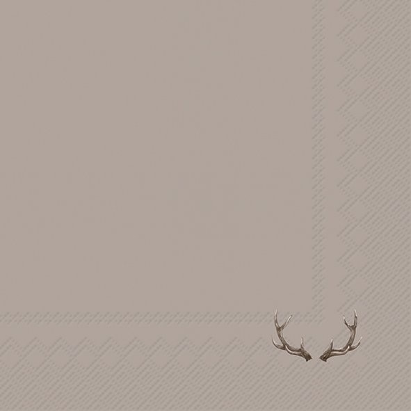 IHR Tiny Antler Taupe L1110831 Lunch-Servietten 33 x 33 cm