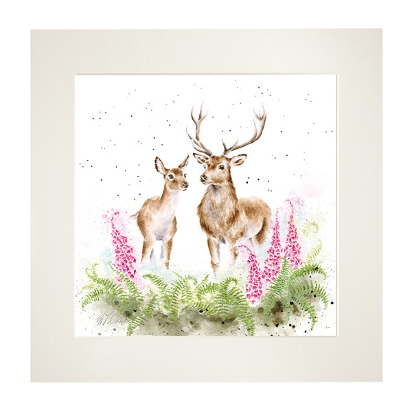 Wrendale Mounted Prints MP226 "Lord and Lady" - Hirsch und Reh