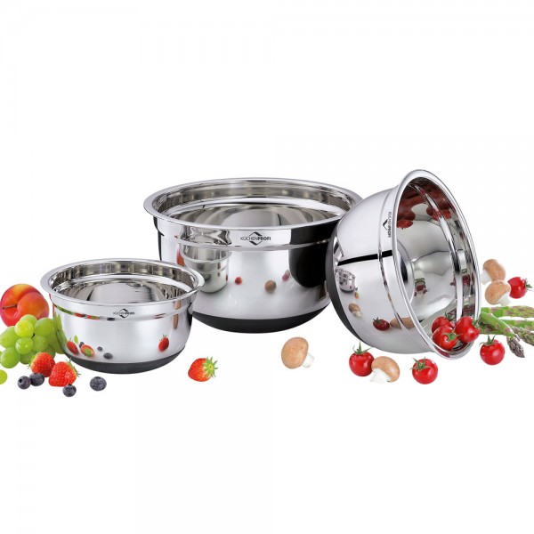 Küchenprofi 2505402803 Rührschüssel-Set 3tlg. - rutschfest