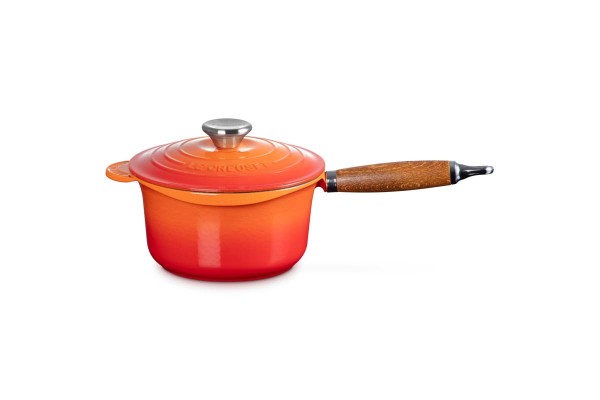 Le Creuset Gusseisen - Tradition 21139180902460 Profitopf mit Holzgriff 18cm 1,8L - Ofenrot