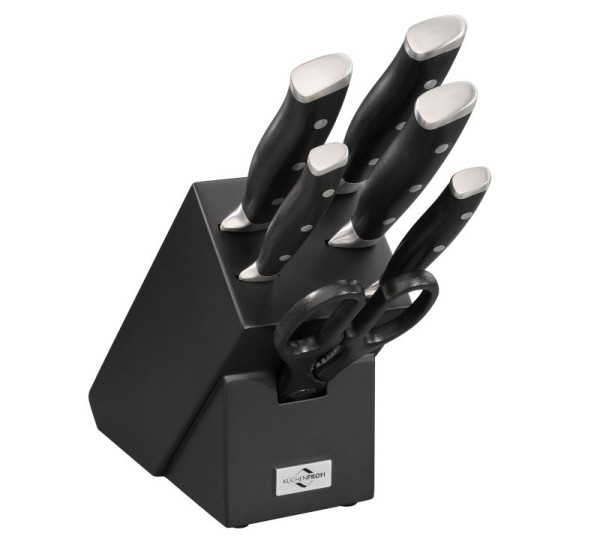 Küchenprofi Primus Classic 2410131007 Messerblock, 7-tlg., schwarz