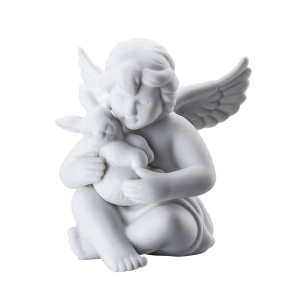Rosenthal Engel klein Weiss matt mit Hase 6,5 cm (Auslauf zum 31.12.24)