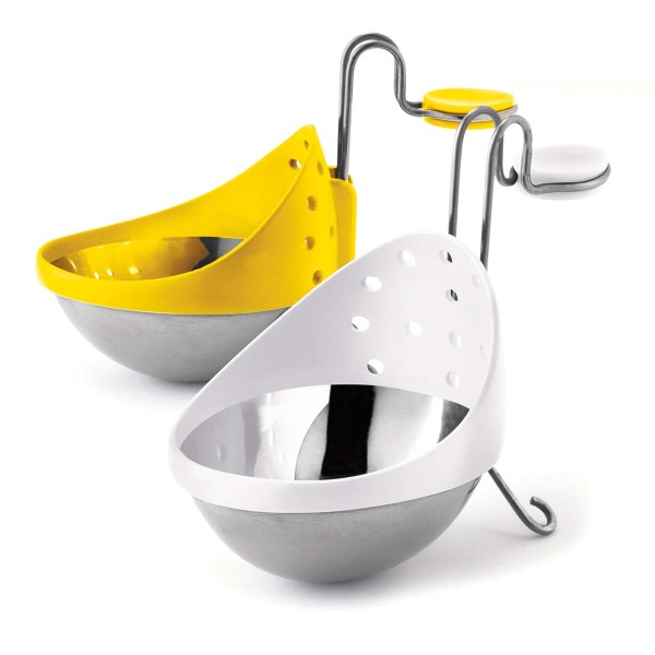 Cuisipro 747308 Edelstahl-Eier-Pochierer - gelb/weiß, 2er Set