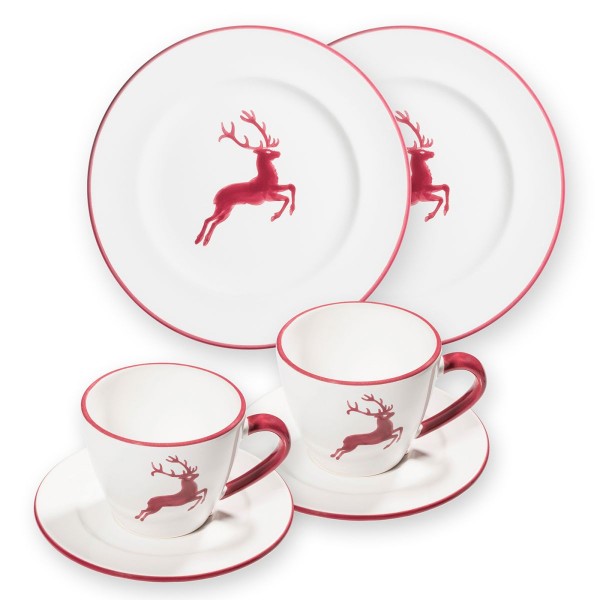 Gmundner Bordeauxroter Hirsch 0320STSG06SET Frühstück für 2 Gourmet