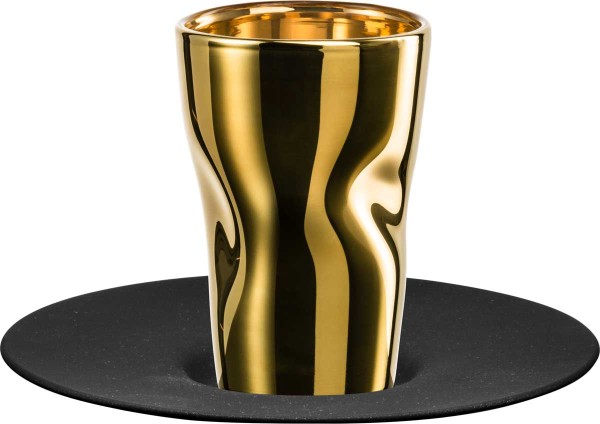 Eisch Unik Espressoglas 132/8 gold mit Untertasse in GR