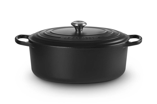 Le Creuset Gusseisen - Signature 21178350000430 Bräter oval mit schwarzer Innenemaille 35cm 8,9L - S