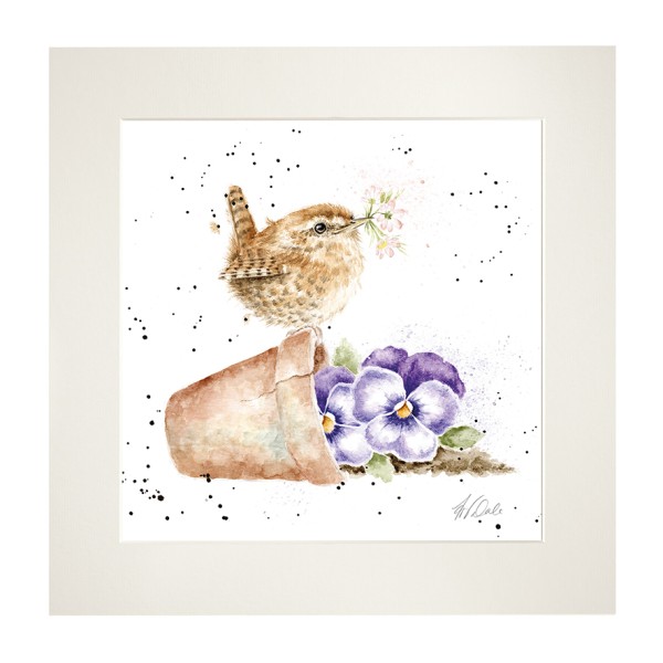 Wrendale Mounted Prints MP228 "Pottering About" - Vögelchen