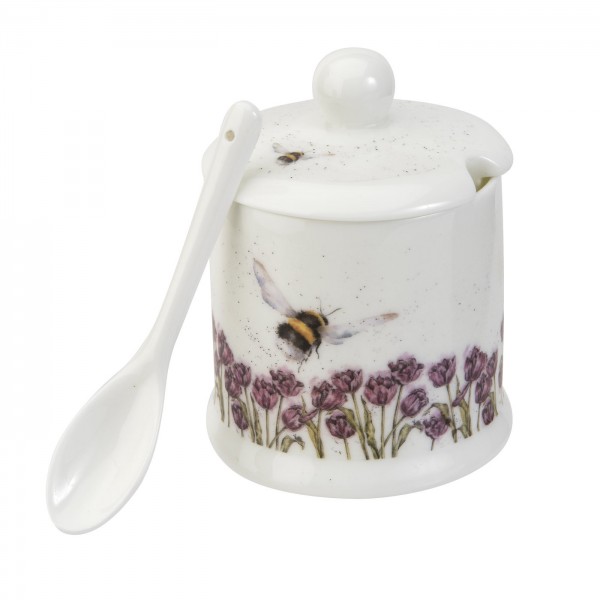 Royal Worcester Wrendale Designs Marmeladendose mit Löffel - Bumble Bee WN4091-XD