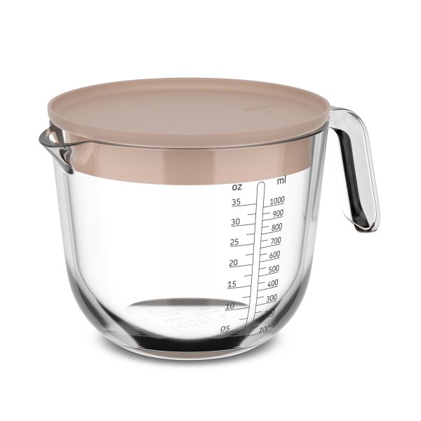 Mepal Chef it 102311031500 Glas Messbecher 1L mit Deckel - Chalk