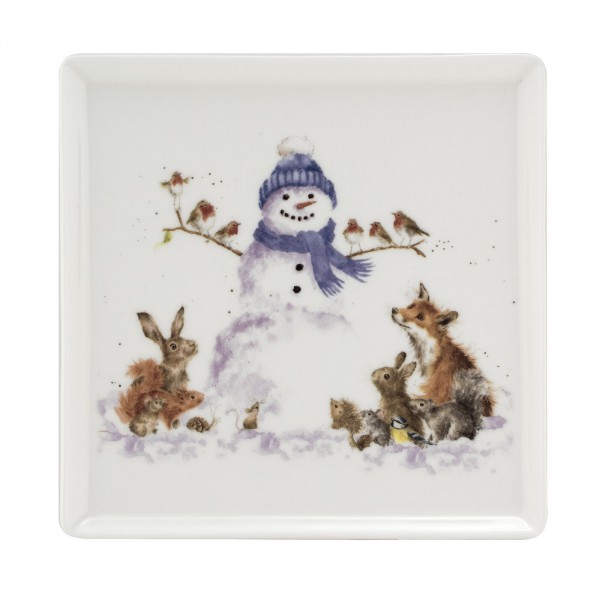 Royal Worcester Wrendale Designs Quadratische Platte (WNQA4095-XG) snowman 18 x 18 cm