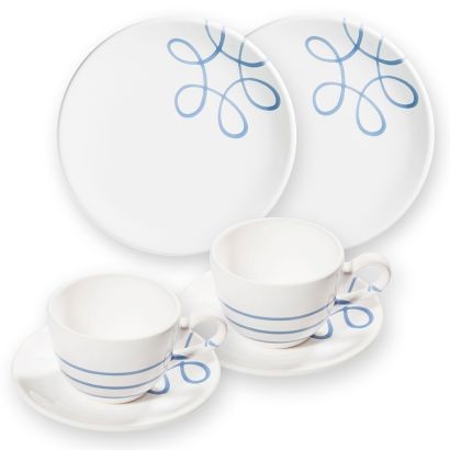 Gmundner Pur geflammt Blau 0113STSC06SET Frühstück für 2 Cup