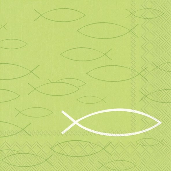 IHR Peaceful Fish Light Green L574929 Lunch-Servietten 33 x 33 cm