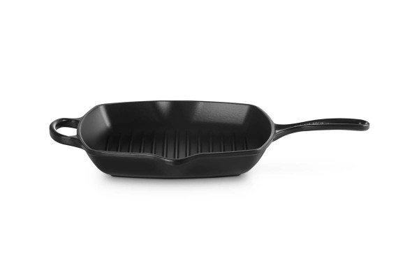 Le Creuset Gusseisen - Signature 20183260000422 Grillpfanne quadratisch 26cm - Schwarz Matt
