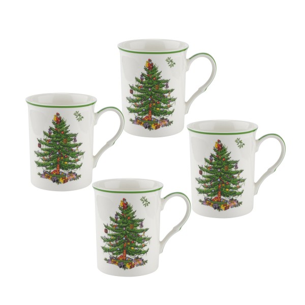 Spode Christmas Tree 4er-Set Becher mit Henkel groß