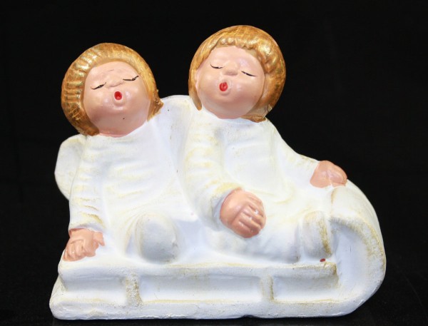 Singer Engel 215123 Sarah + Samuel, Pärchen auf Schlitten 9 cm