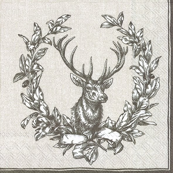 Ihr Country Deer linen L 584466 20 Lunch-Servietten 33 x 33 cm