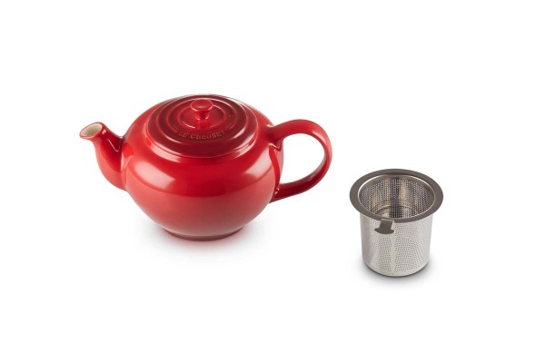 Le Creuset Poterie 91010038061415 Klassische Kanne mit Sieb 1,3l - Kirschrot