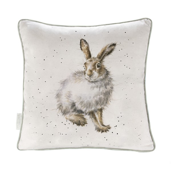 Wrendale Kissen CU035 &quot;Winter Hare&quot; - Hase - quadratisch - 40cm