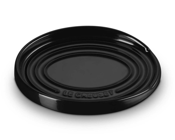 Le Creuset Steinzeug 71507151400099 Löffelablage oval 16cm - Schwarz Glänzend